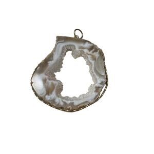 Geode Gold Plated Pendant Gold-Plated Oco Geode Slice Pendant Necklace